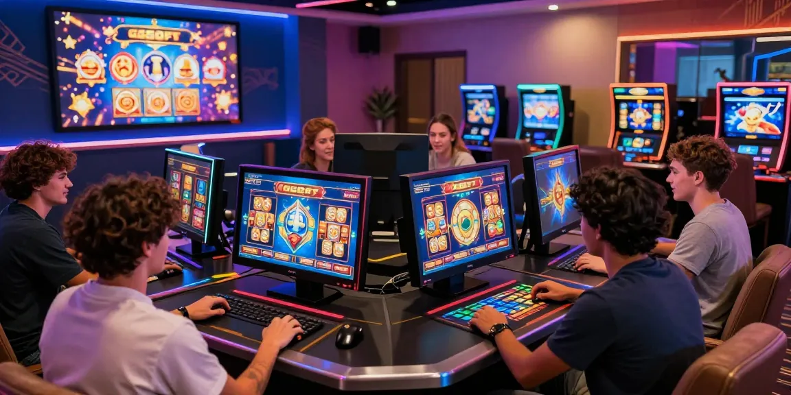 Players enjoying the GGSOFT slot game in a vibrant online casino atmosphere.