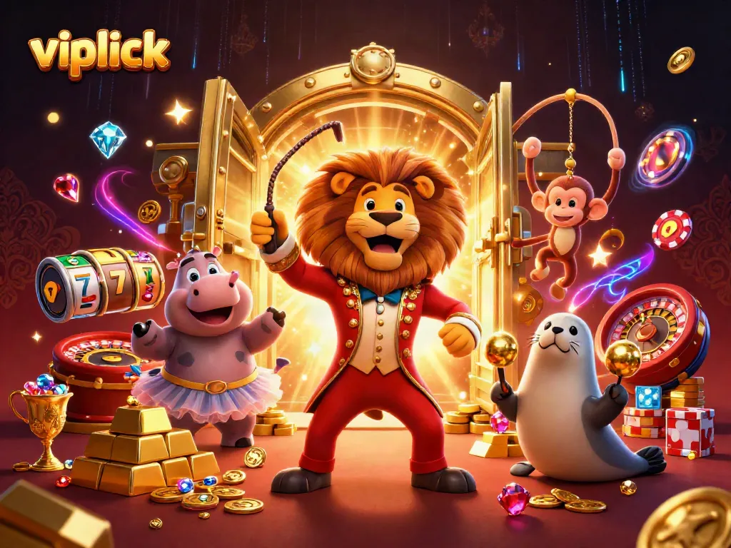 Win exciting bonuses and jackpots at vipluck Casino with thrilling game elements and vibrant characters.