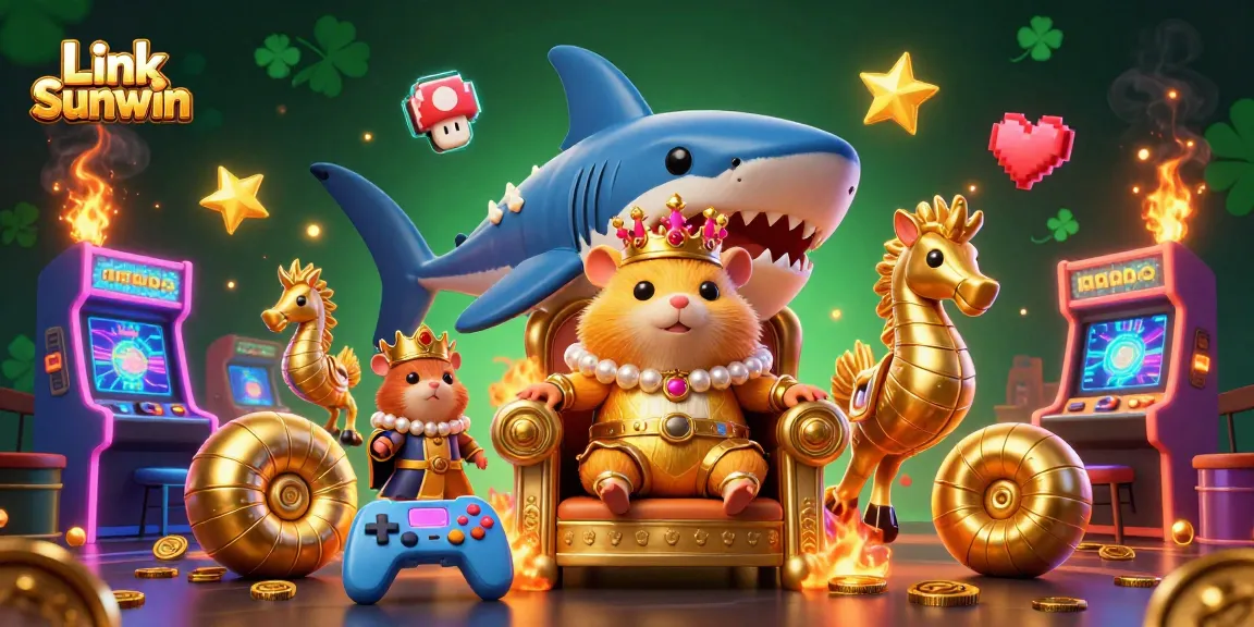 Experience thrilling games at Link Sunwin, with vibrant characters and casino-themed visuals!